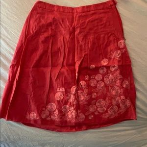 Pink embroidered skirt from Ann Taylor